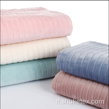 Tessuto a maglia in flanella lucida a righe jacquard